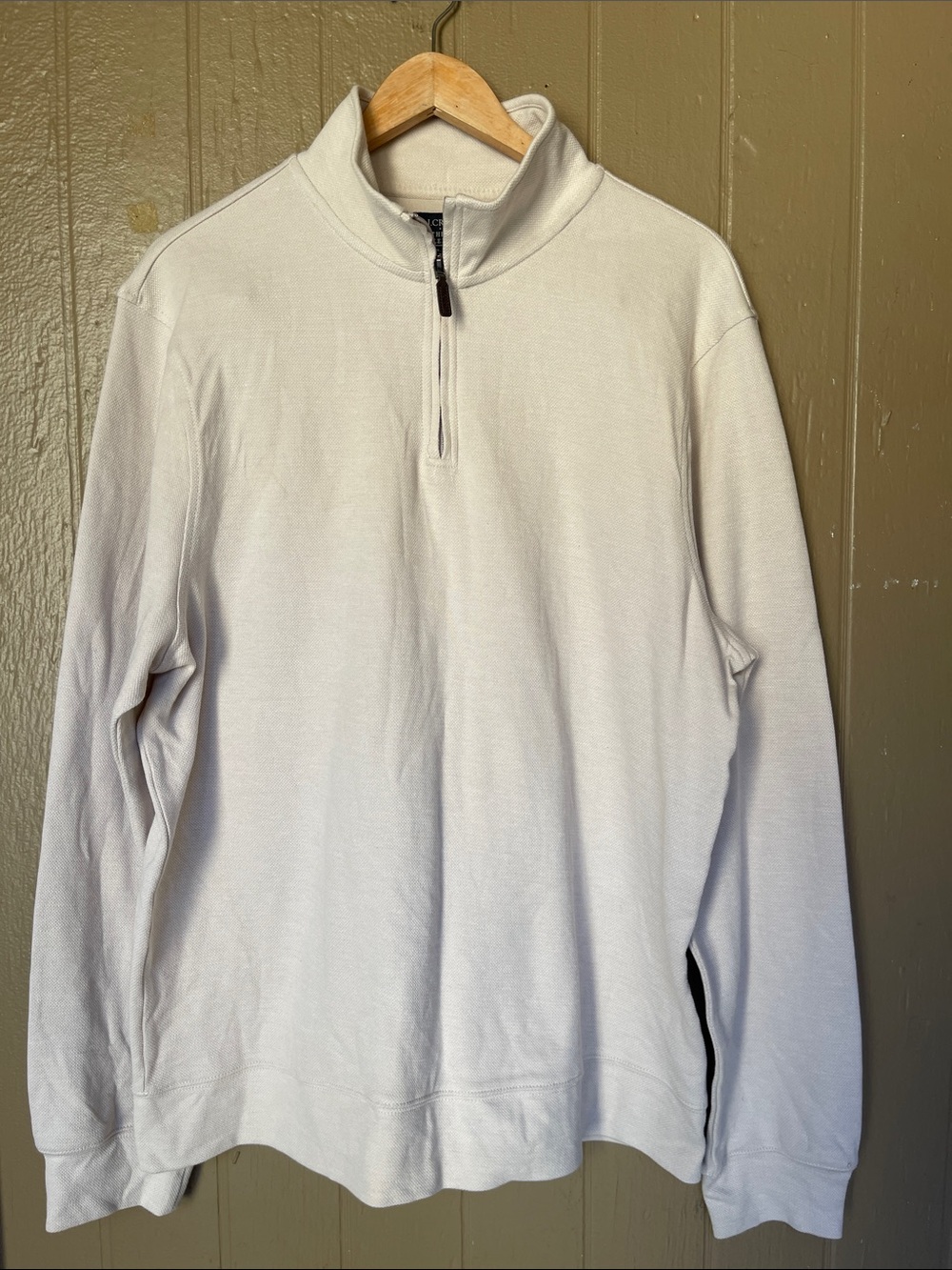 J.Crew Men's Authentic Fleece Half-Zip Pullover Sweater in Cream Size XXL